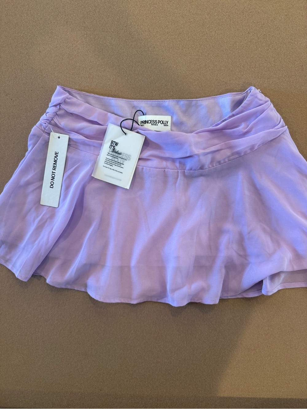 Princess Polly Lilac Chiffon Skater Mini Skirt